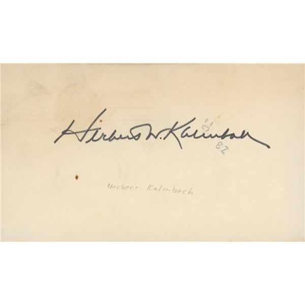 President Nixons  Attorney Herbert Kalmboch signature cut