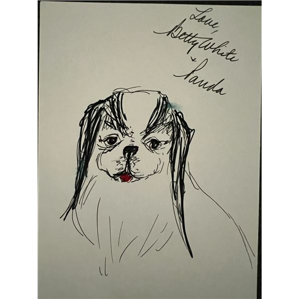 Betty White signed sketch