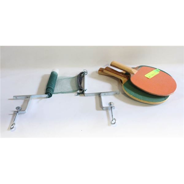 TABLE TOP PING PONG PADDLES AND NET