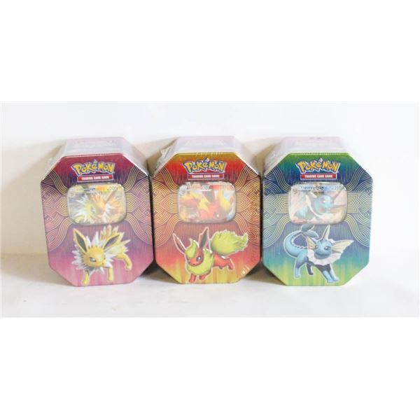 LOT OF 3 SEALED POKEMON GX TINS 4 PACKS PER TIN