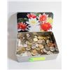 Image 1 : OLD TIN WITH MIXED CURRENCY