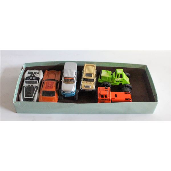 LOT OF 6 DIECAST CARS; JADA, ERTL, TONKA, ETC