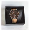 Image 1 : LADIES FASHION WATCH; GENEVA BROWN LEATHER BAND
