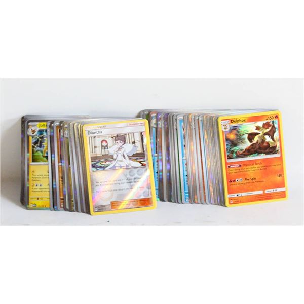 LOT OF 100 HOLO OR REVERSE HOLO POKEMON CARDS