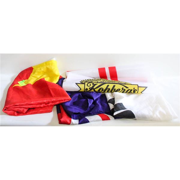 LOT OF ASSORTED ESTATE FLAGS; CHINA, KOREA,
