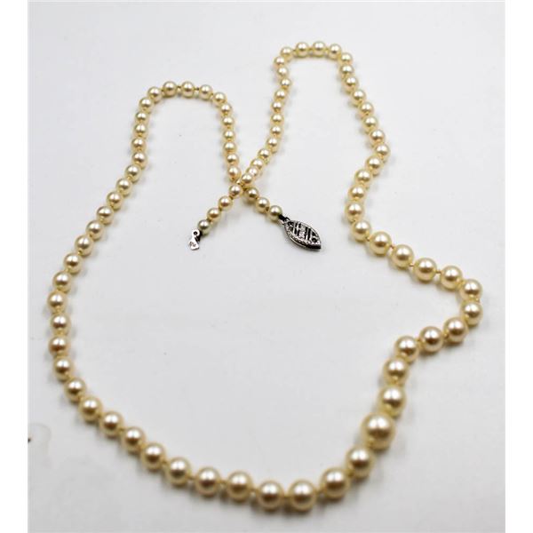 10K GOLD CLASP 19" FIRST YEAR PEARL NECKLACE