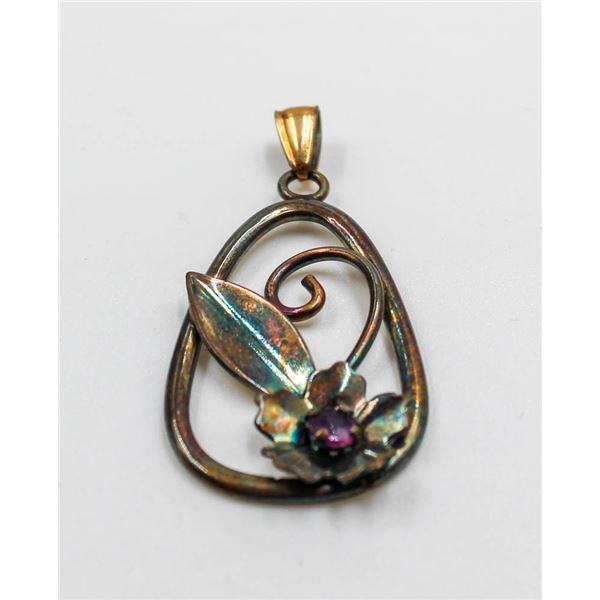 SILVER & GOLD PLATED FLOWER PENDANT