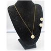 Image 1 : 18" NECKLACE & CLIP ON EARRINGS IVORY STYLE