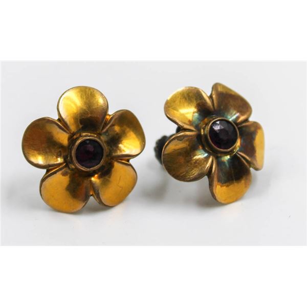 STERLING SILVER SCREWBACK DAISY EARRINGS 4.6 GRAMS