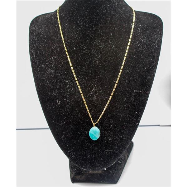 ADJUSTABLE NECKLACE LARIMAR PENDANT 4.6 GRAMS