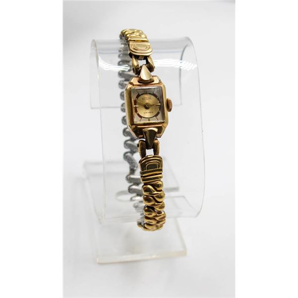 ROLLED GOLD NIAM 10 RUBIS LADIES WRISTWATCH ESTATE