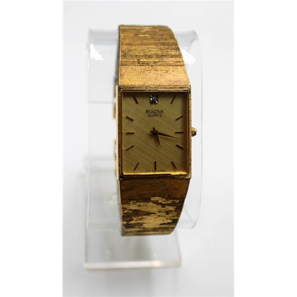 BULOVA DIAMOND FACE VINTAGE MENS WATCH