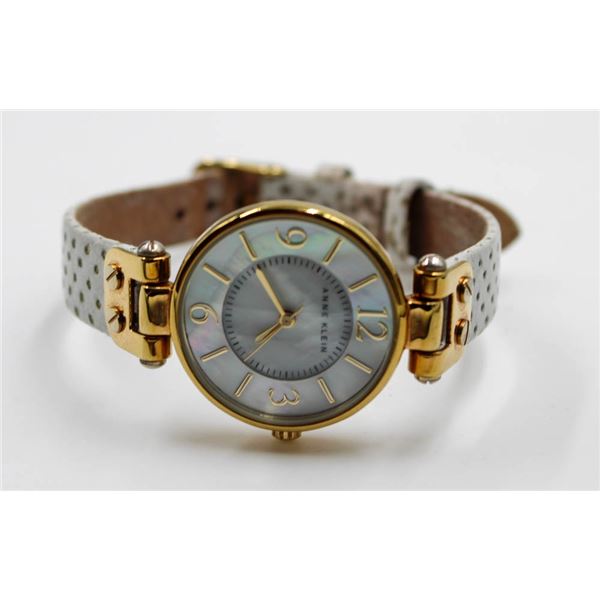 ANNE KLEIN MOTHER OF PEARL FACE LADIES WATCH