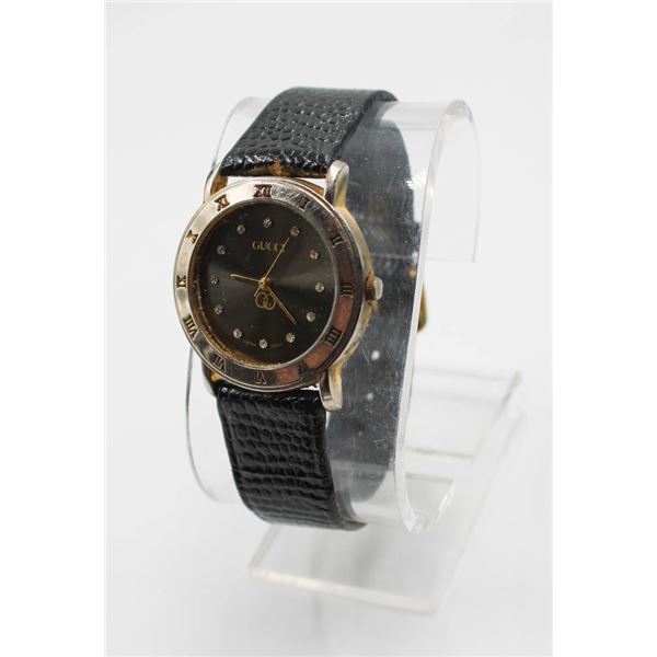 GUCCI WATCH JAPAN MOVEMENT & DIAMOND MARKERS