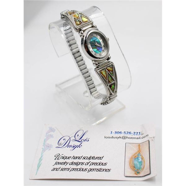 BOULDER OPAL STONE ARGENTIUM STERLING WIRE WATCH