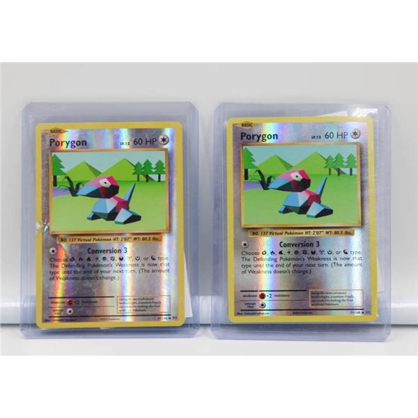 2 PORYGON POKEMON HOLO CARDS- ONE IS FLAWED 71/108