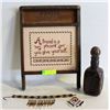 Image 1 : ASSORTED ESTATE ITEMS; WASHBOARD/ DECANTER &
