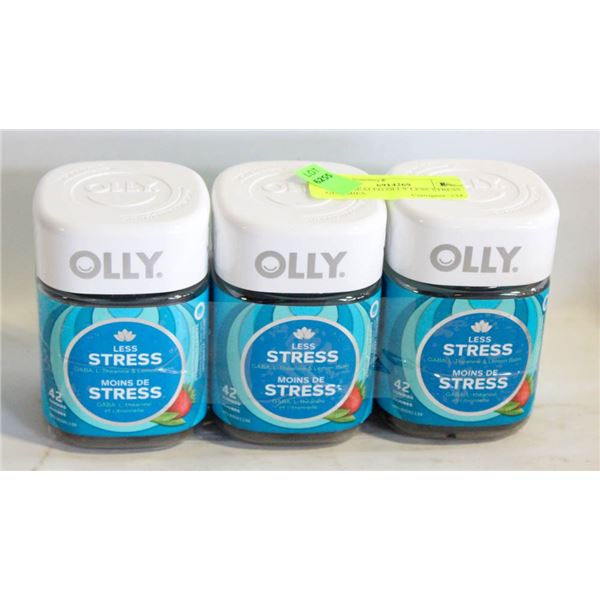 NEW 3 SEALED OLLY LESS STRESS GUMMIES