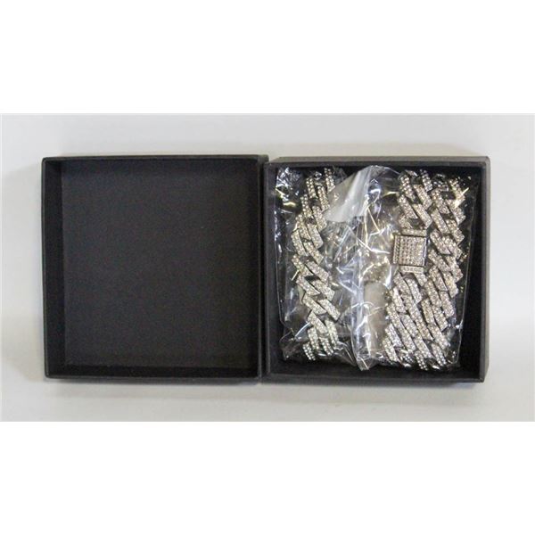 FASHION JEWELRY RHINESTONE NECKLACE & BRACELET -IN