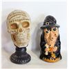 Image 1 : HALLOWEEN DECOR; OUIJA SKULL & WITCH