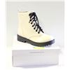 Image 1 : WOMENS COMBAT BOOTS SIDE ZIPPER ROUND TOE LACE