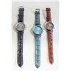 Image 1 : NEW MENS GENEVA QUARTZ WATCHES; 3 PCS BROWN/ TEAL