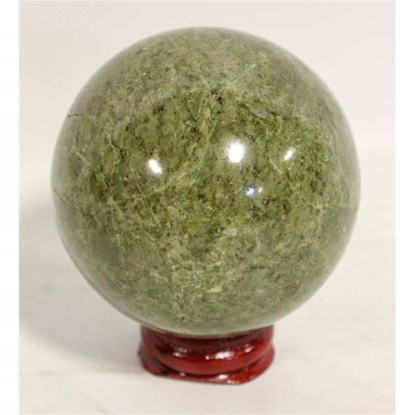 LG GRASS JASPER SPHERE & STAND 65MM 422G