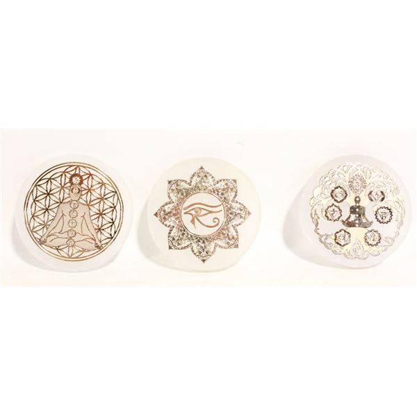 3PCS SELENITE DISC 2.5 INCH