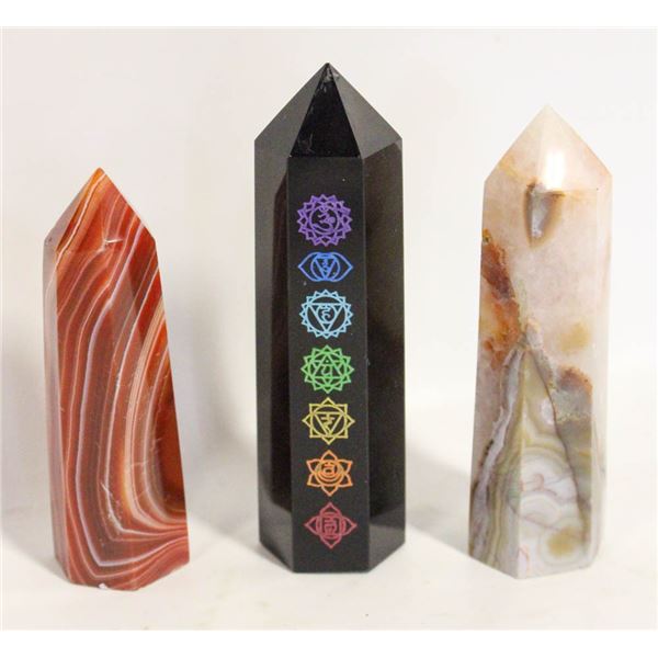 3 TOWERS 4 INCH CARNELIAN AMETHYST &