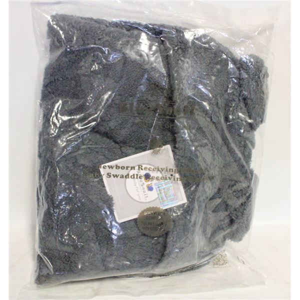 BLUE SNAIL BABY BEAR RECIEVING BLANKET