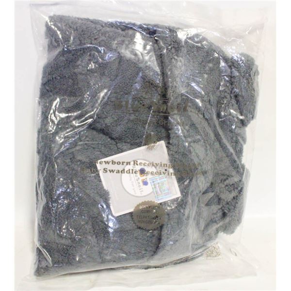 BLUE SNAIL BABY BEAR RECIEVING BLANKET