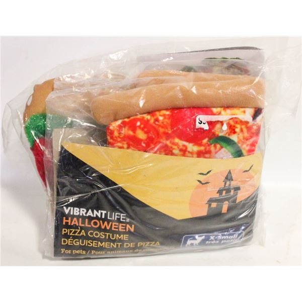 2 X-SMALL DOG COSTUME - HOTDOG AND PIZZA