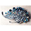 Image 1 : 12)  VINTAGE INSPIRED SILVER TONE WITH SAPPHIRE