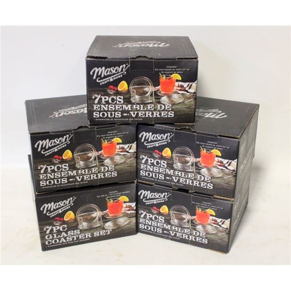 5- 7PC MASON JAR LID COASTERS SETS
