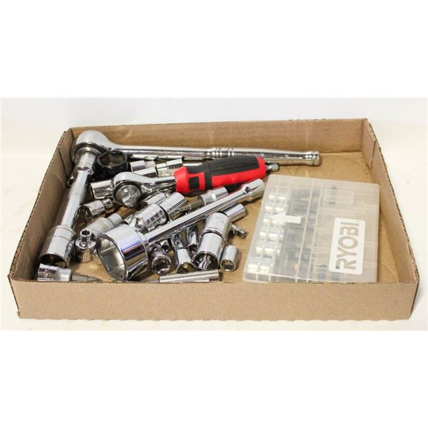 FLAT OF ESTATE TOOLS; MASTERCRAFT RATCHET &