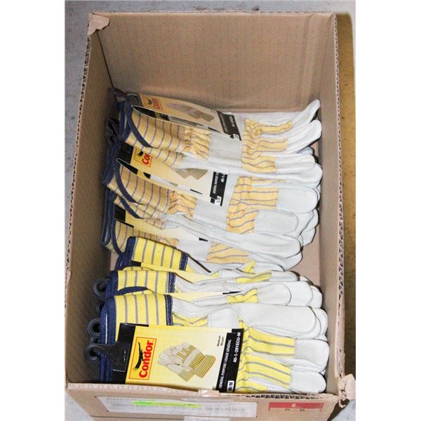 10 PAIRS GENERAL PURPOSE LEATHER WORK GLOVES 6
