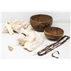 Image 1 : HANDCARVED  WOODEN BOWL+DRINK CUP+2 LG SHELLS