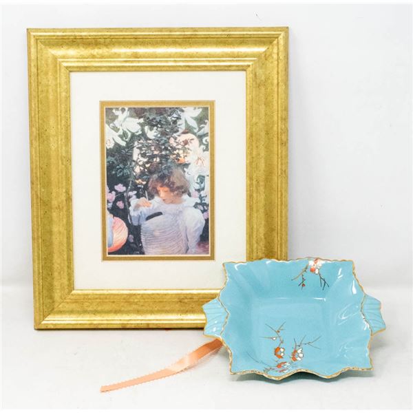 FRAMED PICTURE & 1950'S 'JAMES KENT' DISH