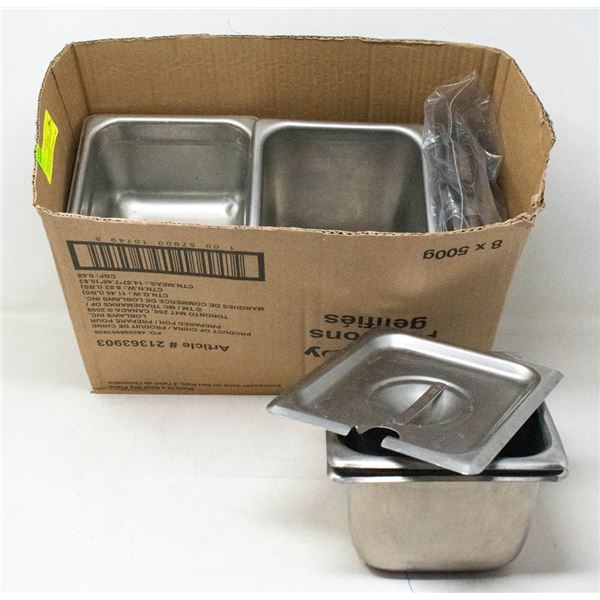 10 KITCHEN STEEL HALF-SIZE INSERTS W. 5 LIDS