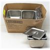 Image 1 : 10 KITCHEN STEEL HALF-SIZE INSERTS W. 5 LIDS