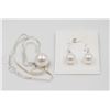 Image 1 : #268-SEA SHELL PEARL EARRINGS & PENDANT NECKLACE