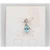 Image 1 : #75-NATURAL BLUE TOPAZ & CZ PENDANT