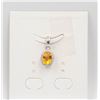 Image 1 : #49-NATURAL YELLOW CITRINE & CZ PENDANT