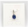 Image 1 : #82-NATURAL BLUE SAPPHIRE & CZ PENDANT