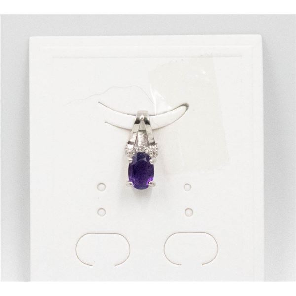 #09-NATURAL PURPLE AMETHYST & CZ PENDANT