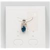 Image 1 : #93-NATURAL BLUE SAPPHIRE & CZ PENDANT