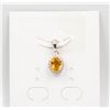 Image 1 : #47-NATURAL YELLOW CITRINE & CZ PENDANT