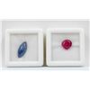 Image 1 : #203-NATURAL TANZANITE  2.15CT & RUBY 2.65CT