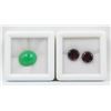Image 1 : #188-NATURAL CHRYSOPRASE 3.45 CT  & GARNET 3.35CT