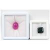 Image 1 : #195-NATURAL BLACK ONYX 5.10CT & RUBY 7.35CT